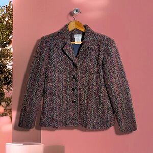 Liz Baker Vintage Petite Multicolored Blazer Jacket